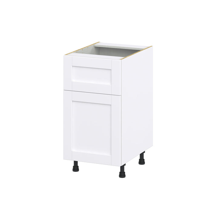 Hugo&Borg Rosemont 18-in W x 34.5-in H x 24-in D Glacier White 1-Drawer Base Fully Assembled Cabinet (Flat Panel Shaker Style)