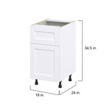 Hugo&Borg Rosemont 18-in W x 34.5-in H x 24-in D Glacier White 1-Drawer Base Fully Assembled Cabinet (Flat Panel Shaker Style)