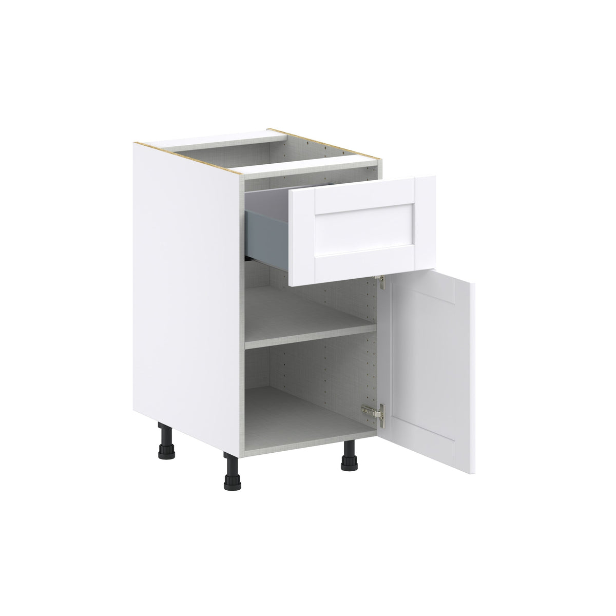 Hugo&Borg Rosemont 18-in W x 34.5-in H x 24-in D Glacier White 1-Drawer Base Fully Assembled Cabinet (Flat Panel Shaker Style)