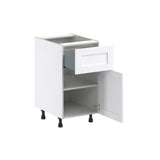 Hugo&Borg Rosemont 18-in W x 34.5-in H x 24-in D Glacier White 1-Drawer Base Fully Assembled Cabinet (Flat Panel Shaker Style)