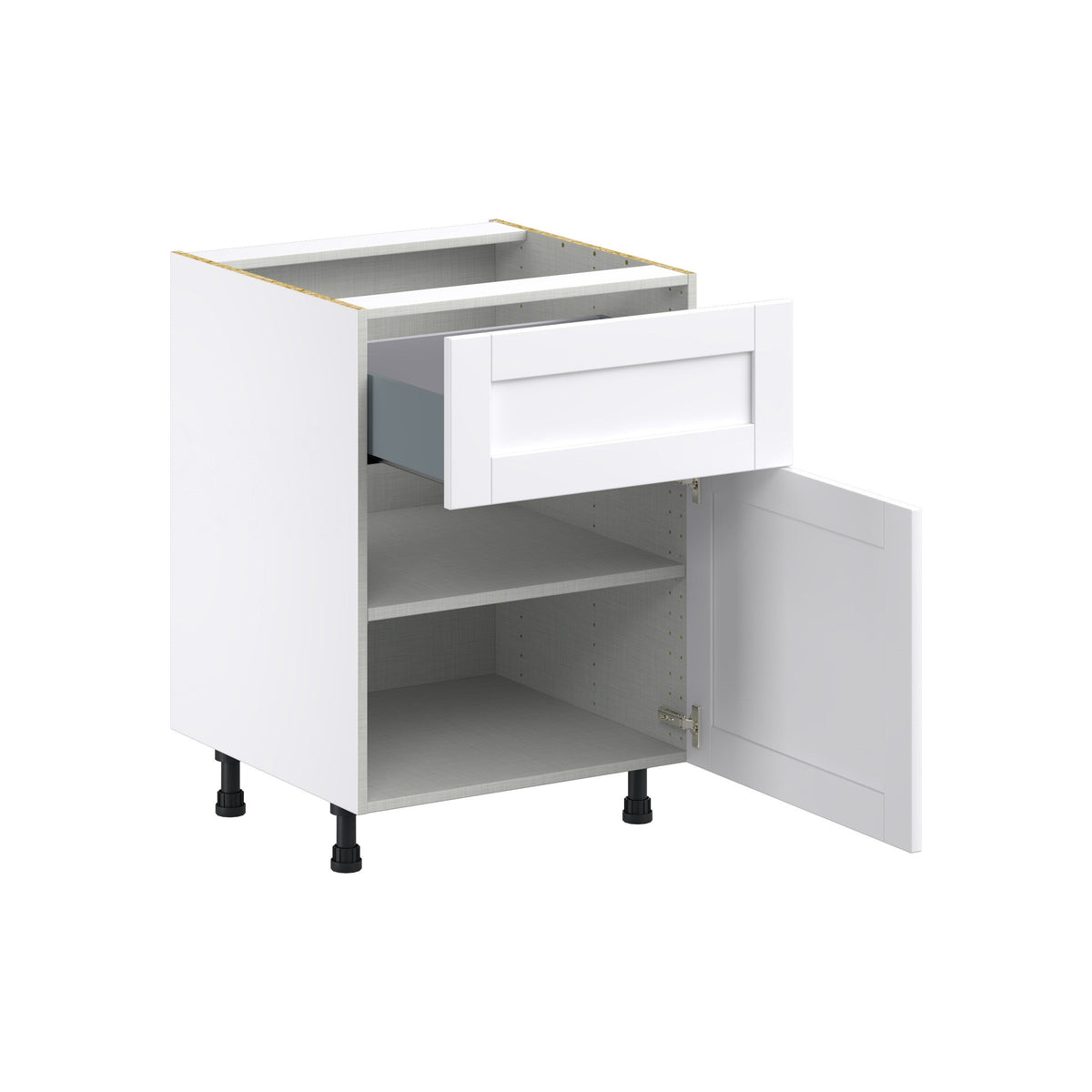 Hugo&Borg Rosemont 24-in W x 34.5-in H x 24-in D Glacier White 1-Drawer Base Fully Assembled Cabinet (Flat Panel Shaker Style)
