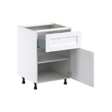 Hugo&Borg Rosemont 24-in W x 34.5-in H x 24-in D Glacier White 1-Drawer Base Fully Assembled Cabinet (Flat Panel Shaker Style)