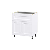 Hugo&Borg Rosemont 30-in W x 34.5-in H x 24-in D Glacier White 1-Drawer Base Fully Assembled Cabinet (Flat Panel Shaker Style)