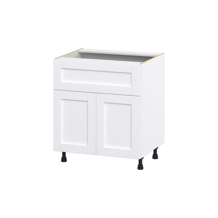 Hugo&Borg Rosemont 30-in W x 34.5-in H x 24-in D Glacier White 1-Drawer Base Fully Assembled Cabinet (Flat Panel Shaker Style)