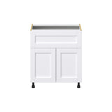 Hugo&Borg Rosemont 30-in W x 34.5-in H x 24-in D Glacier White 1-Drawer Base Fully Assembled Cabinet (Flat Panel Shaker Style)