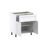 Hugo&Borg Rosemont 30-in W x 34.5-in H x 24-in D Glacier White 1-Drawer Base Fully Assembled Cabinet (Flat Panel Shaker Style)