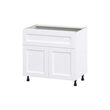 Hugo&Borg Rosemont 36-in W x 34.5-in H x 24-in D Glacier White 1-Drawer Base Fully Assembled Cabinet (Flat Panel Shaker Style)