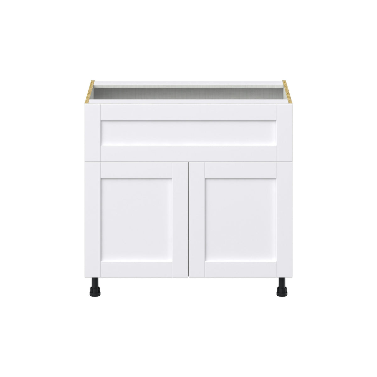 Hugo&Borg Rosemont 36-in W x 34.5-in H x 24-in D Glacier White 1-Drawer Base Fully Assembled Cabinet (Flat Panel Shaker Style)