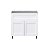 Hugo&Borg Rosemont 36-in W x 34.5-in H x 24-in D Glacier White 1-Drawer Base Fully Assembled Cabinet (Flat Panel Shaker Style)