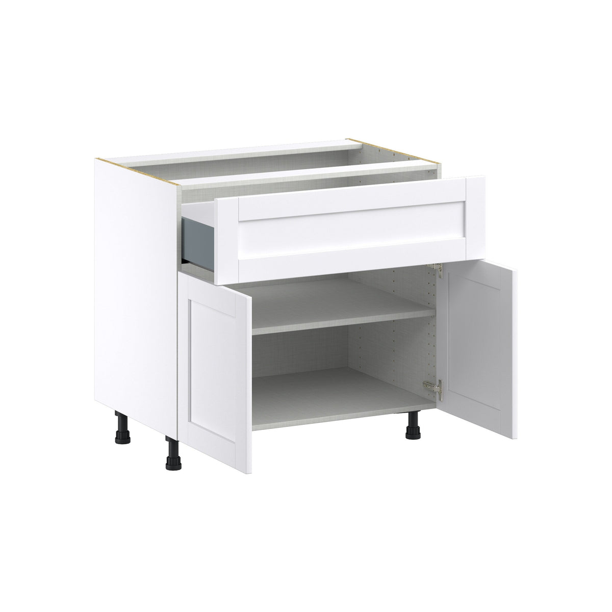 Hugo&Borg Rosemont 36-in W x 34.5-in H x 24-in D Glacier White 1-Drawer Base Fully Assembled Cabinet (Flat Panel Shaker Style)