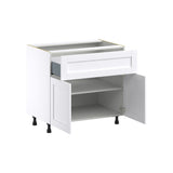 Hugo&Borg Rosemont 36-in W x 34.5-in H x 24-in D Glacier White 1-Drawer Base Fully Assembled Cabinet (Flat Panel Shaker Style)