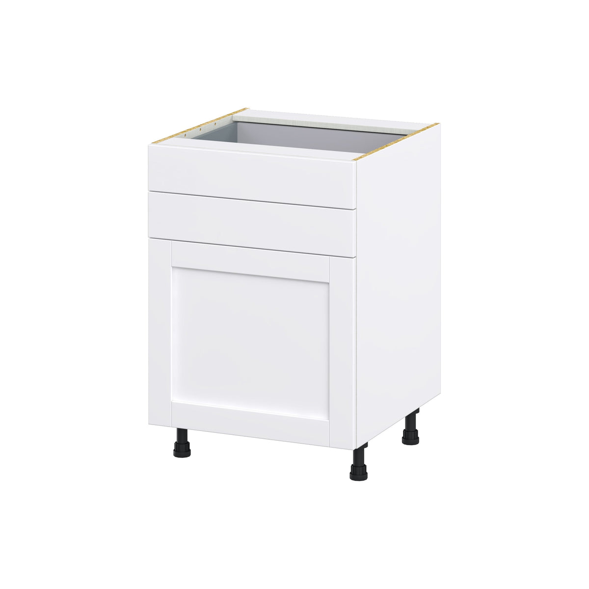 Hugo&Borg Rosemont 24-in W x 34.5-in H x 24-in D Glacier White 2-Drawers Base Fully Assembled Cabinet (Flat Panel Shaker Style)