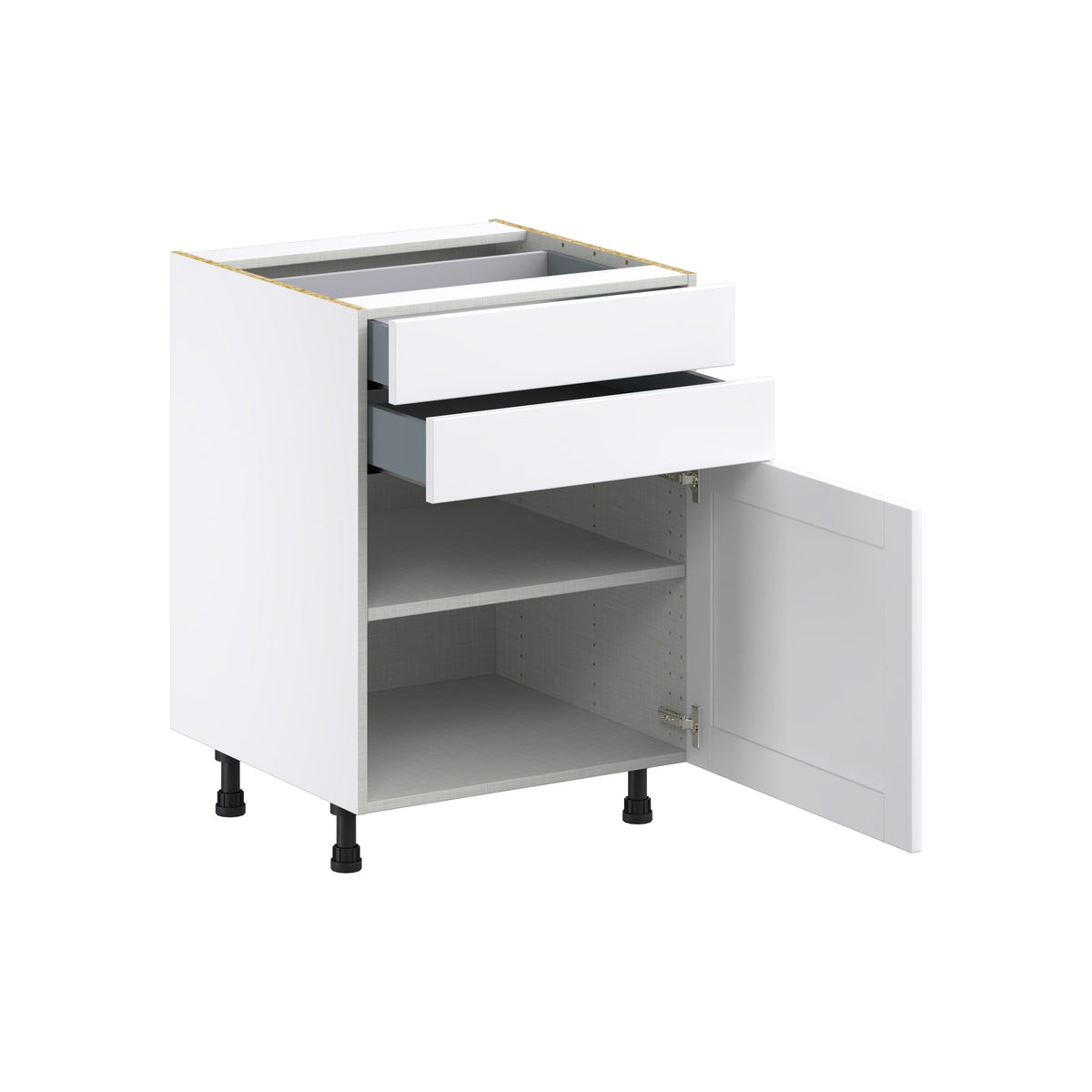 Hugo&Borg Rosemont 24-in W x 34.5-in H x 24-in D Glacier White 2-Drawers Base Fully Assembled Cabinet (Flat Panel Shaker Style)