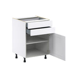 Hugo&Borg Rosemont 24-in W x 34.5-in H x 24-in D Glacier White 2-Drawers Base Fully Assembled Cabinet (Flat Panel Shaker Style)