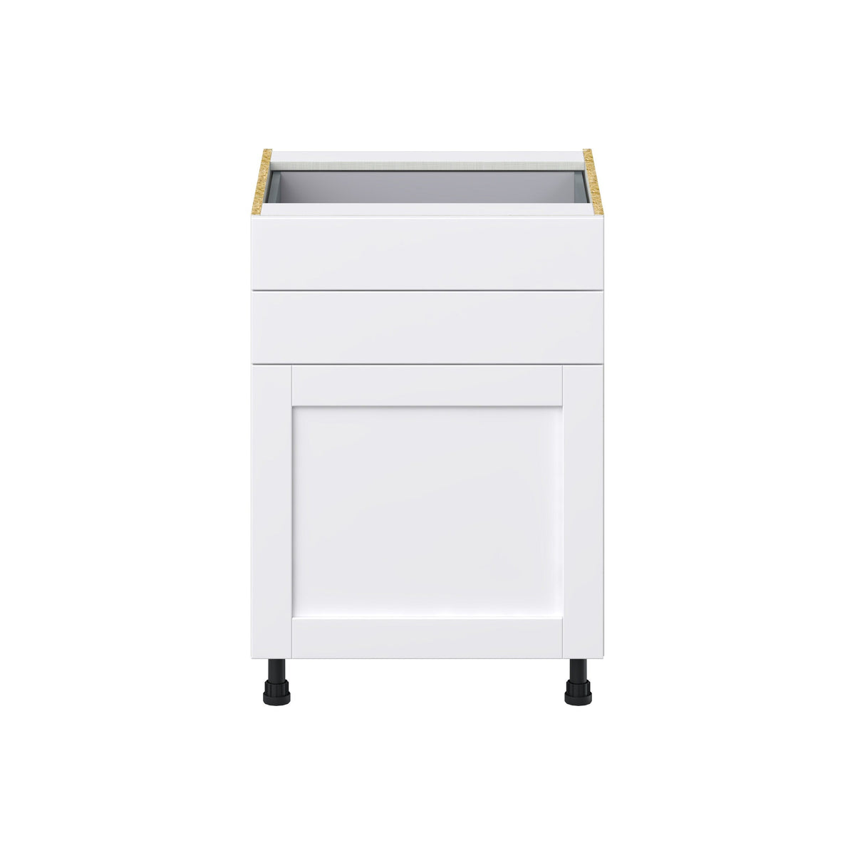 Hugo&Borg Rosemont 24-in W x 34.5-in H x 24-in D Glacier White 2-Drawers Base Fully Assembled Cabinet (Flat Panel Shaker Style)