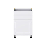 Hugo&Borg Rosemont 24-in W x 34.5-in H x 24-in D Glacier White 2-Drawers Base Fully Assembled Cabinet (Flat Panel Shaker Style)