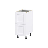 Hugo&Borg Rosemont 15-in W x 34.5-in H x 25-in D Glacier White 2-Drawer Base Fully Assembled Cabinet