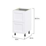 Hugo&Borg Rosemont 18-in W x 34.5-in H x 24-in D Glacier White 2-Drawer Base Fully Assembled Cabinet