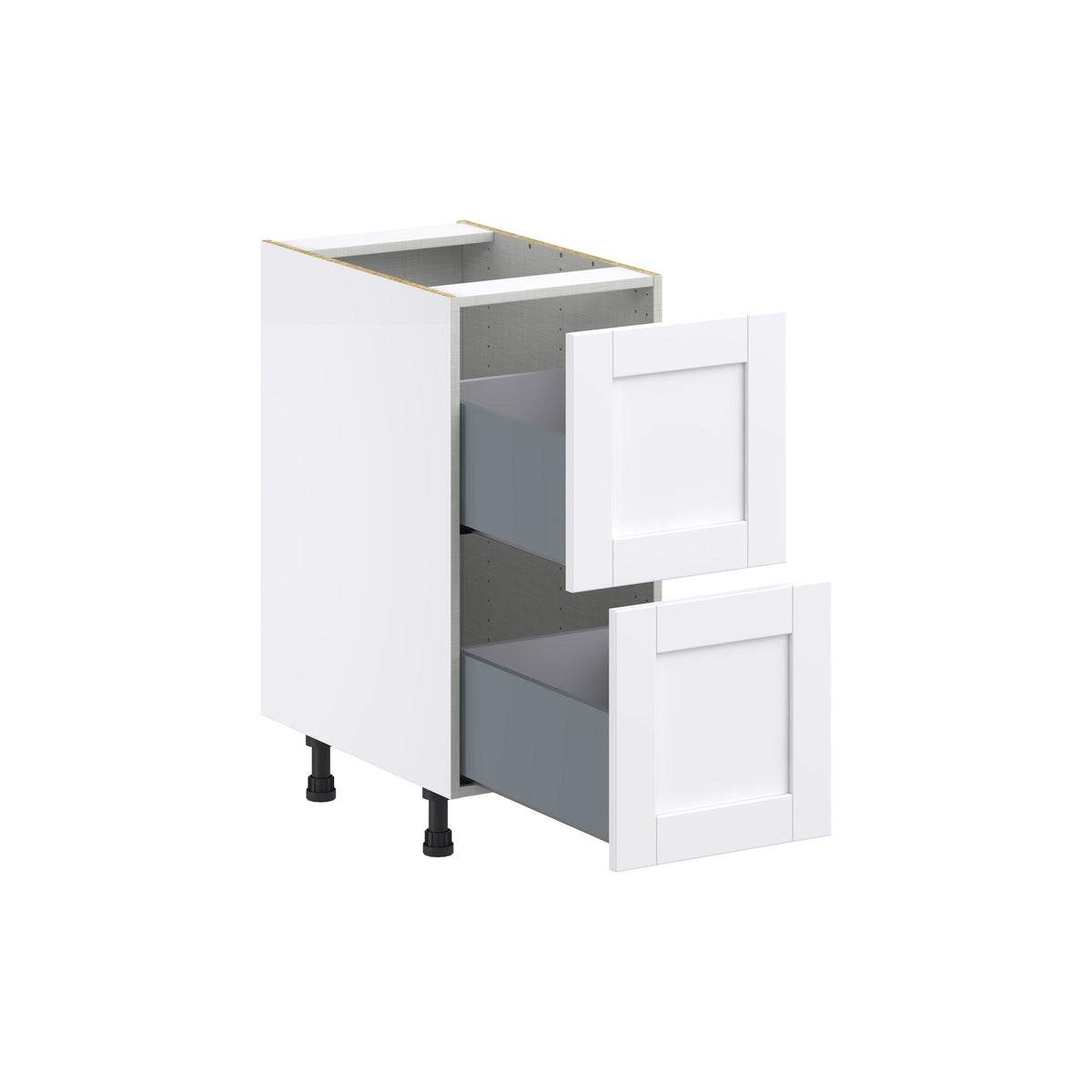 Hugo&Borg Rosemont 15-in W x 34.5-in H x 25-in D Glacier White 2-Drawer Base Fully Assembled Cabinet