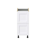 Hugo&Borg Rosemont 15-in W x 34.5-in H x 25-in D Glacier White 2-Drawer Base Fully Assembled Cabinet