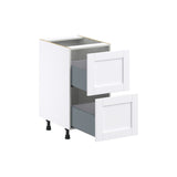 Hugo&Borg Rosemont 18-in W x 34.5-in H x 24-in D Glacier White 2-Drawer Base Fully Assembled Cabinet
