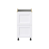Hugo&Borg Rosemont 18-in W x 34.5-in H x 24-in D Glacier White 2-Drawer Base Fully Assembled Cabinet
