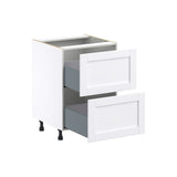 Hugo&Borg Rosemont 24-in W x 34.5-in H x 24-in D Glacier White 2-Drawer Base Fully Assembled Cabinet