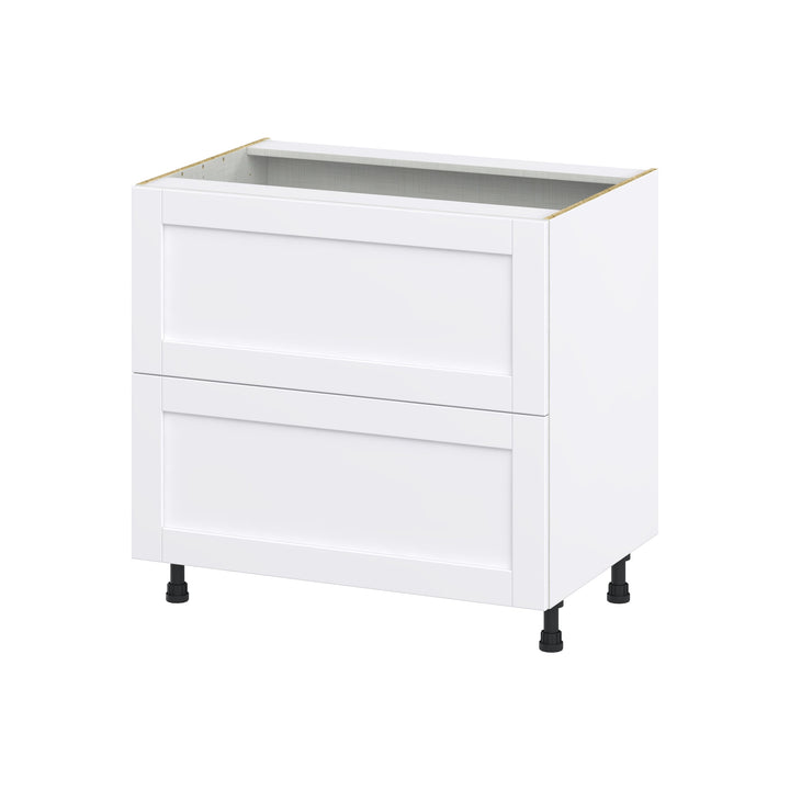 Hugo&Borg Rosemont 36-in W x 34.5-in H x 24-in D Glacier White 2-Drawer Base Fully Assembled Cabinet