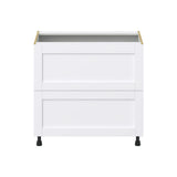 Hugo&Borg Rosemont 36-in W x 34.5-in H x 24-in D Glacier White 2-Drawer Base Fully Assembled Cabinet