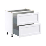 Hugo&Borg Rosemont 36-in W x 34.5-in H x 24-in D Glacier White 2-Drawer Base Fully Assembled Cabinet