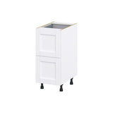 Hugo&Borg Rosemont 15-in W x 34.5-in H x 24-in D Glacier White 2-Drawer Base Fully Assembled Cabinet