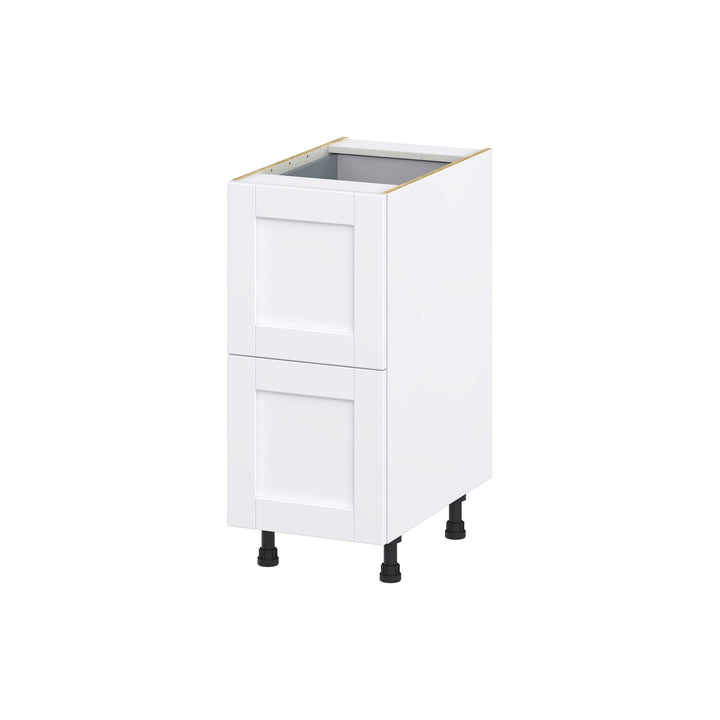 Hugo&Borg Rosemont 15-in W x 34.5-in H x 24-in D Glacier White 2-Drawer Base Fully Assembled Cabinet