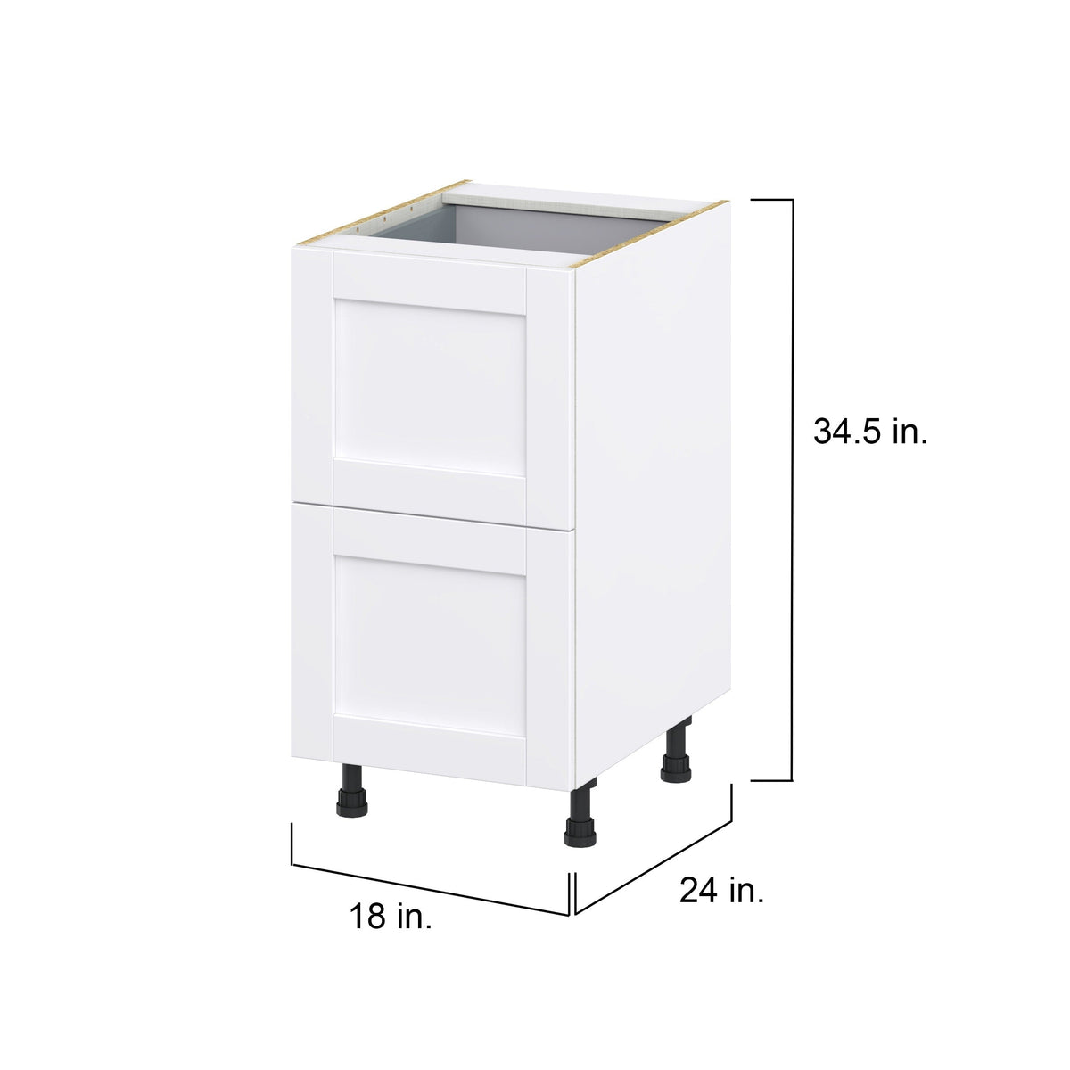 Hugo&Borg Rosemont 18-in W x 34.5-in H x 24-in D Glacier White 2-Drawer Base Fully Assembled Cabinet