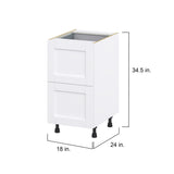 Hugo&Borg Rosemont 18-in W x 34.5-in H x 24-in D Glacier White 2-Drawer Base Fully Assembled Cabinet