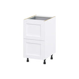 Hugo&Borg Rosemont 18-in W x 34.5-in H x 24-in D Glacier White 2-Drawer Base Fully Assembled Cabinet