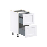 Hugo&Borg Rosemont 18-in W x 34.5-in H x 24-in D Glacier White 2-Drawer Base Fully Assembled Cabinet