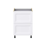 Hugo&Borg Rosemont 24-in W x 34.5-in H x 24-in D Glacier White 2-Drawer Base Fully Assembled Cabinet