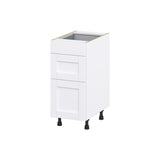 Hugo&Borg Rosemont 15-in W x 34.5-in H x 25-in D Glacier White 3-Drawer Base Fully Assembled Cabinet