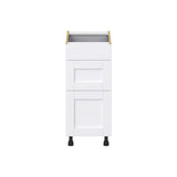 Hugo&Borg Rosemont 15-in W x 34.5-in H x 25-in D Glacier White 3-Drawer Base Fully Assembled Cabinet