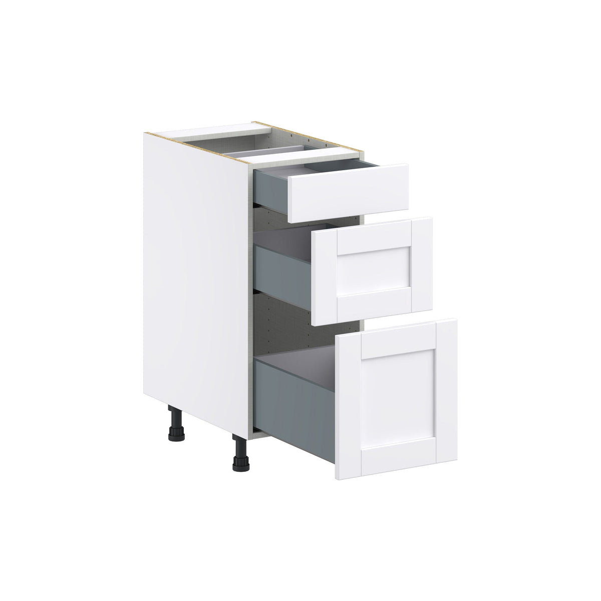 Hugo&Borg Rosemont 15-in W x 34.5-in H x 25-in D Glacier White 3-Drawer Base Fully Assembled Cabinet