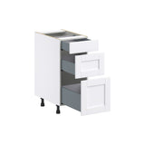 Hugo&Borg Rosemont 15-in W x 34.5-in H x 25-in D Glacier White 3-Drawer Base Fully Assembled Cabinet