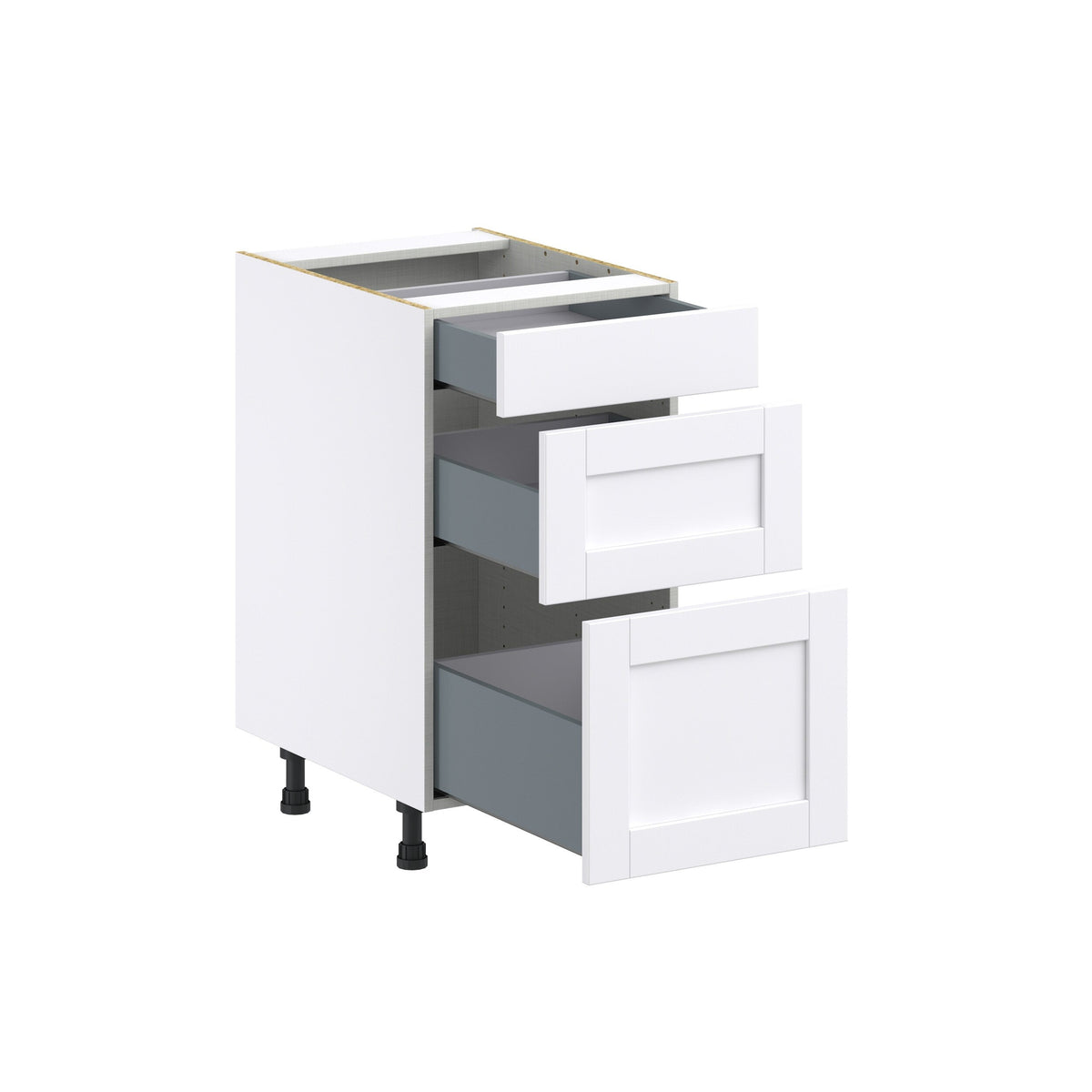 Hugo&Borg Rosemont 18-in W x 34.5-in H x 24-in D Glacier White 3-Drawer Base Fully Assembled Cabinet
