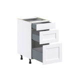 Hugo&Borg Rosemont 18-in W x 34.5-in H x 24-in D Glacier White 3-Drawer Base Fully Assembled Cabinet