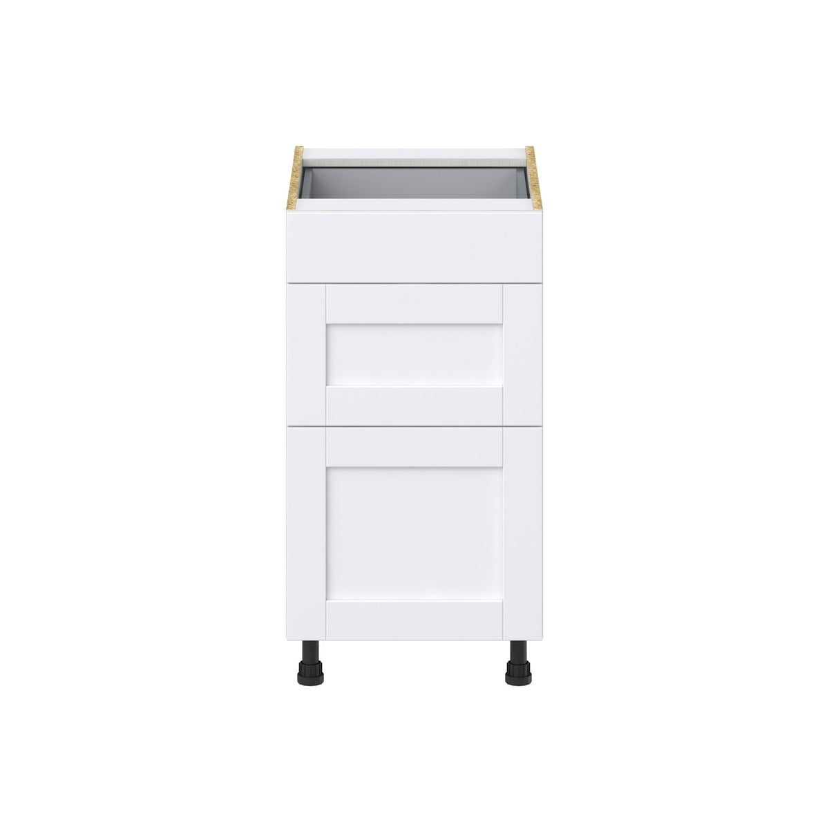 Hugo&Borg Rosemont 18-in W x 34.5-in H x 24-in D Glacier White 3-Drawer Base Fully Assembled Cabinet