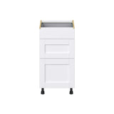 Hugo&Borg Rosemont 18-in W x 34.5-in H x 24-in D Glacier White 3-Drawer Base Fully Assembled Cabinet