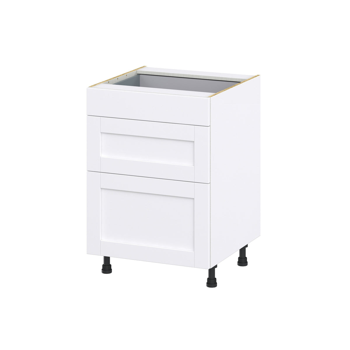 Hugo&Borg Rosemont 24-in W x 34.5-in H x 24-in D Glacier White 3-Drawer Base Fully Assembled Cabinet