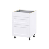 Hugo&Borg Rosemont 24-in W x 34.5-in H x 24-in D Glacier White 3-Drawer Base Fully Assembled Cabinet