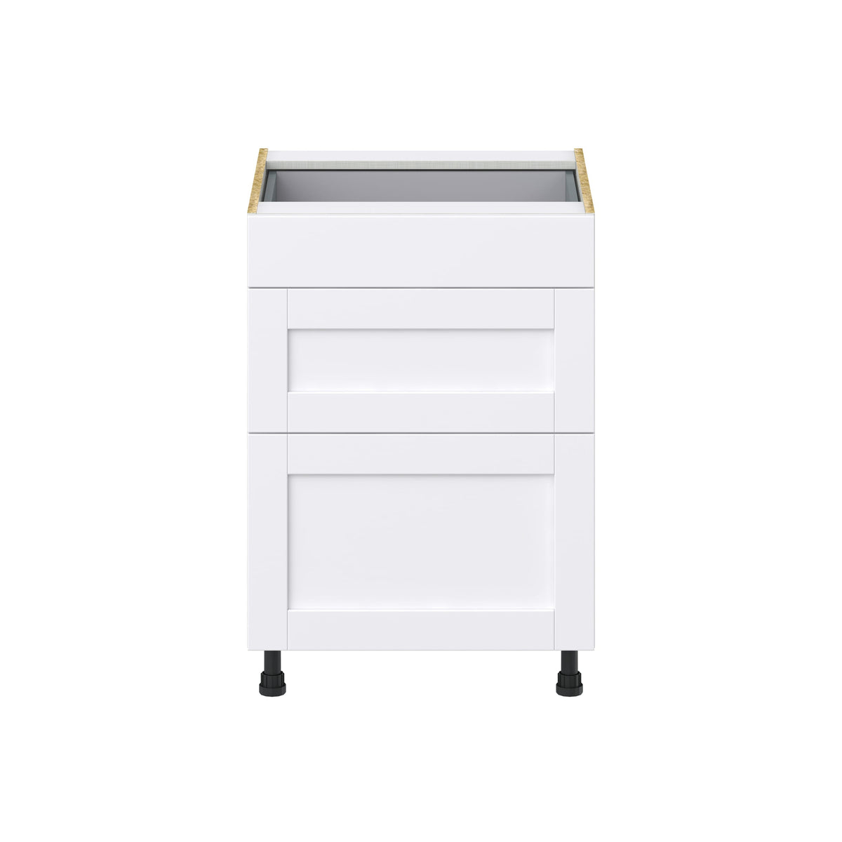 Hugo&Borg Rosemont 24-in W x 34.5-in H x 24-in D Glacier White 3-Drawer Base Fully Assembled Cabinet