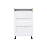 Hugo&Borg Rosemont 24-in W x 34.5-in H x 24-in D Glacier White 3-Drawer Base Fully Assembled Cabinet