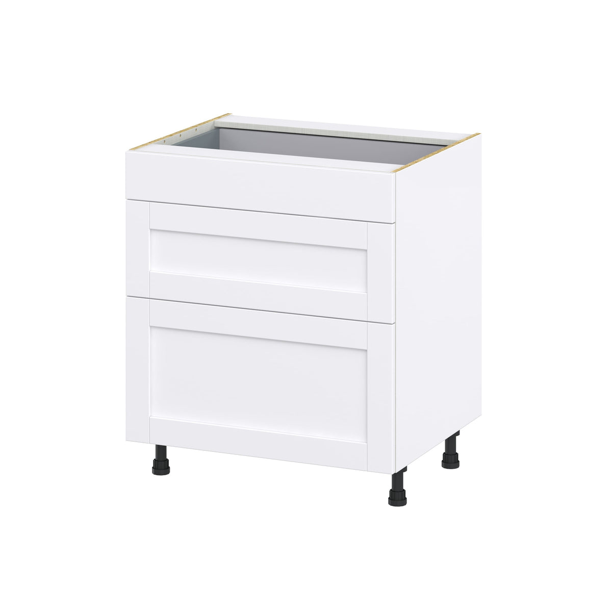 Hugo&Borg Rosemont 30-in W x 34.5-in H x 25-in D Glacier White 3-Drawer Base Fully Assembled Cabinet